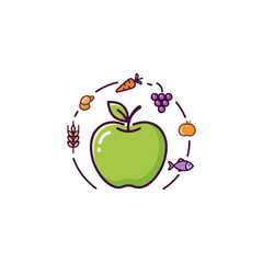 Vibrant Green Apple Symbolizing Balanced Nutrition and Healthy Food Groups for a Wholesome Lifestyle