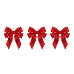 Fototapeta premium Three Red Gift Bows with Gold Edges