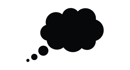 A dark thought bubble shape a visual representation of ideas silhouette