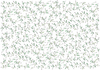 手書きのボタニカル柄ベクターイラスト