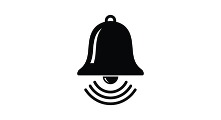 A simple black bell icon design a striking visual silhouette