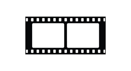 A black and white film strip frame a classic cinema image silhouette