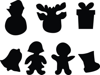 Festive Holiday Silhouettes Collection Icons