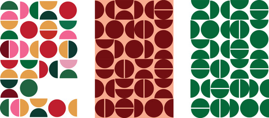 modern abstract holiday vector card design set. simple shapes for card illustration.