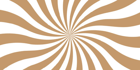 Sunburst Modern retro vintage brown sunrise sunbeam element spiral striped. Spiral starburst and striped pattern abstract geometric retro sunrays line wavy texture.	
