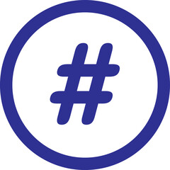 Blue hashtag symbol round circle icon vector illustration
