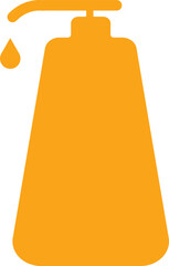 Orange liquid soap dispenser pump bottle icon vector illustration