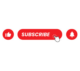 Modern Vector Subscribe Button Icon Set For Video Streaming Social Media And Website Design