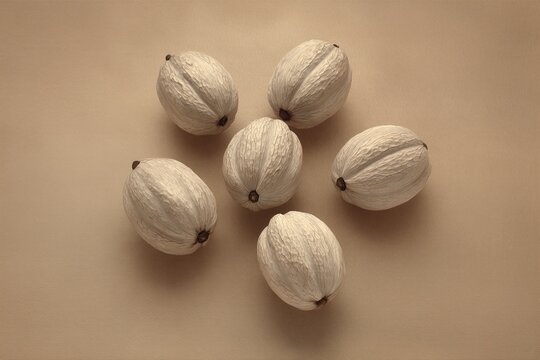 Cte Divoire Cocoa Pods Displayed in a Clean Still Life Arrangement on a Neutral Background
