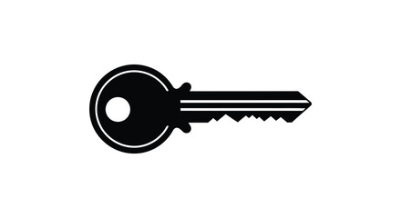 A simple black key design with a distinct silhouette