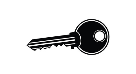 A stark black key design a simple and striking silhouette