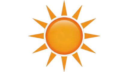 Orange Sun Icon on White Background