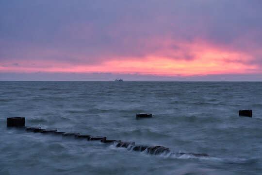 Chicago Winter Sunrise Lake Michigaon