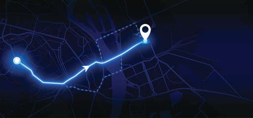 Kyiv GPS Map &ndash; Blue Vector Navigation