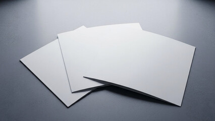 Blank sheets of paper laid on a surface with subtle lighting