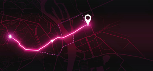 Kyiv GPS Map &ndash; Pink Vector Navigation