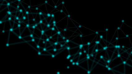 Dark Blue Futuristic Network Background – Abstract Digital Connections with Glowing Nodes and Lines for Technology, AI, Cyber, Data, and Innovation Themes	