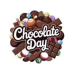 Chocolate Day Celebration Badge Illustration