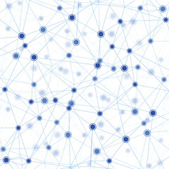 Abstract Network of Blue Dots and Lines connection