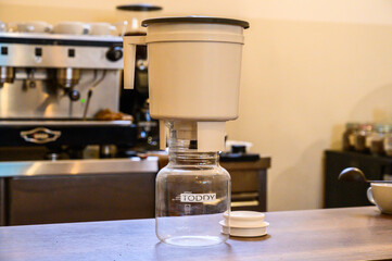 Toddy cold brew coffee maker on counter
