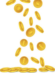 Falling Gold Coins with Dollar Signs money currency