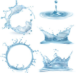 Dynamic Water Splashes and Droplet liquid fluid