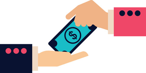 Hand Exchanging Dollar Bill money exchange