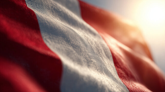 peruvian flag waving in the wind peru