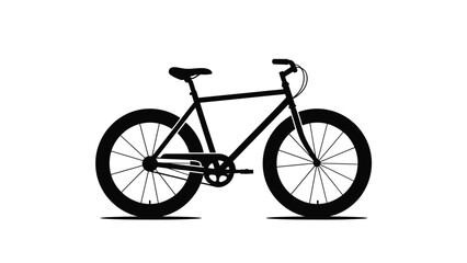 Obraz premium A simple black silhouette of a classic bicycle on a white background