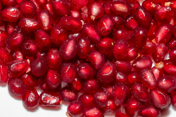 Delicious and healthy pomegranate seeds