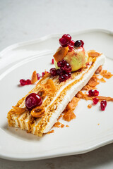 Delicious cheesecake layers topped with fresh fruits and crispy delights make a perfect treat