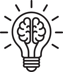 Creative brain light bulb vector symbolizing ideas & innovation