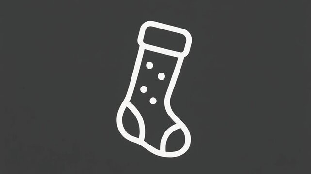 Festive Christmas Stocking Illustration - A Simple Holiday Icon.