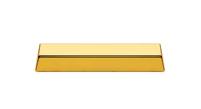 Single shiny gold bar ingot isolated on transparent background, wealth and financial investment concept.
 - Powered by Adobe