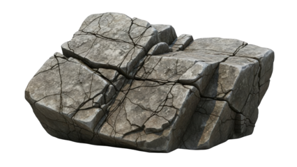 Isolated black mineral coal rock pieces on white and black background