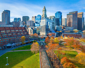 Morning Skyline of Downtown Boston with Historic and Modern Architecture © alexey_fedoren