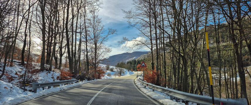 view of snow in the town of Palena