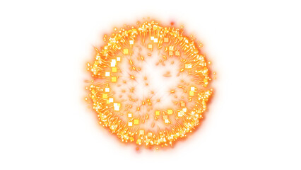 Gold Magic Particle Explosion &ndash; Transparent Background