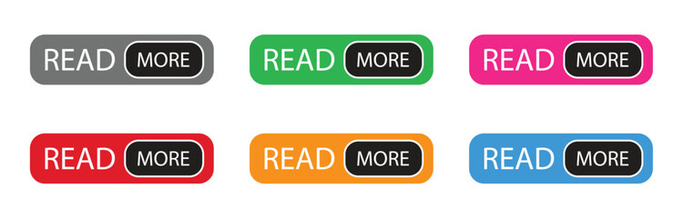 Read More Button UI Set, Colorful Web Interface Labels