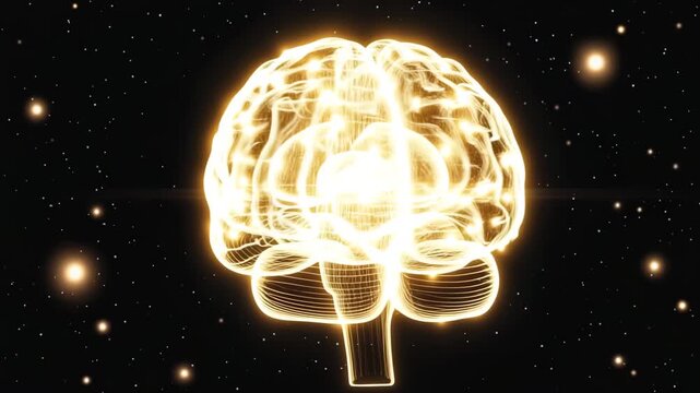 Abstraktes leuchtendes Gehirn &ndash; Symbolbild f&uuml;r neuronale Netzwerke und k&uuml;nstliche Intelligenz