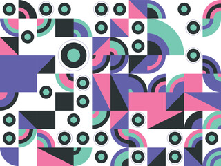 Colorful seamless vector circle pattern illustration with abstract retro style decoration backdrop