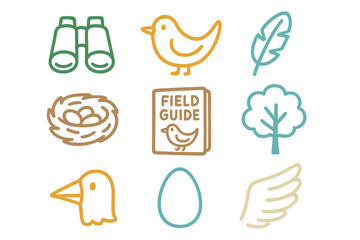 Exploring nature through birdwatching with tools and resources for beginners in a vibrant design