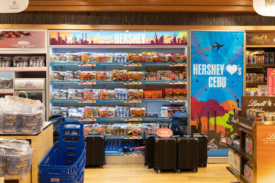 Hersheys products display at airport duty free