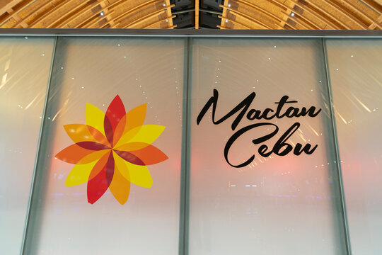 Close up shot of Mactan-Cebu International Airport sign
