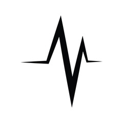 Minimal black live broadcast pulse icon symbolizing streaming activity indicator with sharp waveform design.