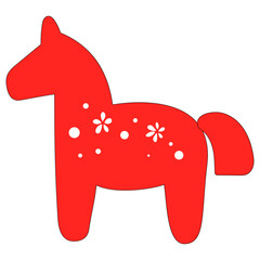 Red Horse Icon. New Lunar Year Isolated Zodiac Mascot Symbol.
