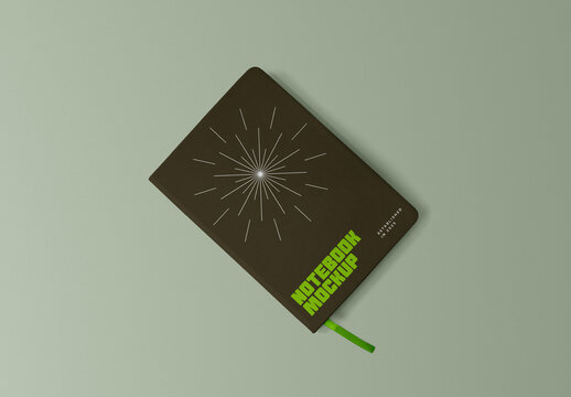 Single Lying Notebook Cover Mockup
