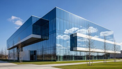 modern office building with blue sky