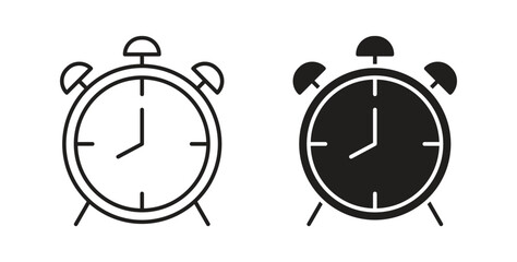 Alarm clock icons pack. icon for web design isolated on white background