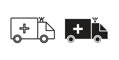 Ambulance icons pack. icon for web design isolated on white background